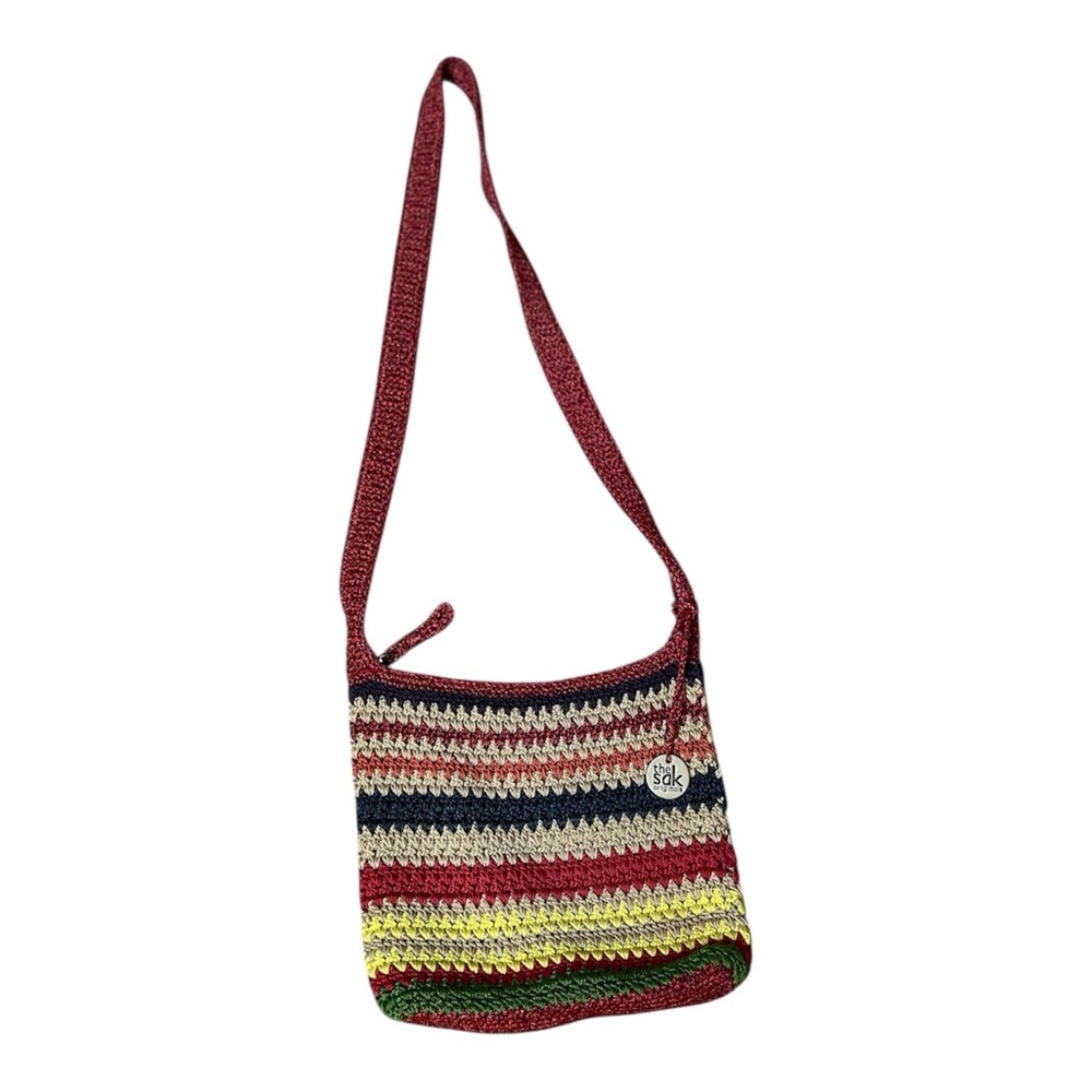 The Sak Hand-crocheted Multicolor Striped Crossbody Bag